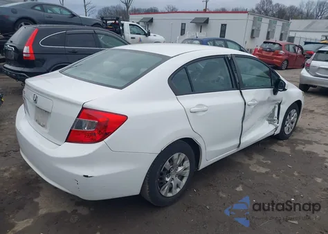 2012 Honda Civic Lx z USA, uszkodzony, nr VIN 19XFB2F59CE385038